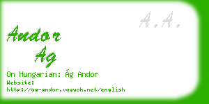 andor ag business card
